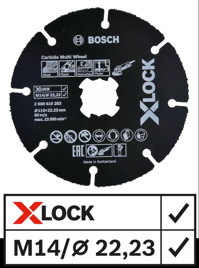 Disque à tronçonner XLock Multi Wheel Carbide 115mm Bosch